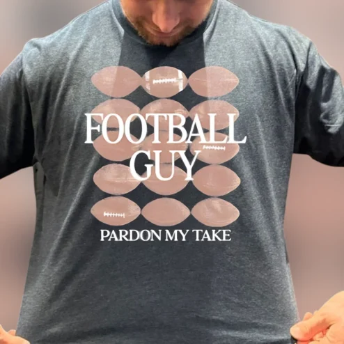 Football Guy Pardon My Take Tee, Funny Sports Podcast Graphic T-Shirt for Tailgate and Fantasy Football Fans