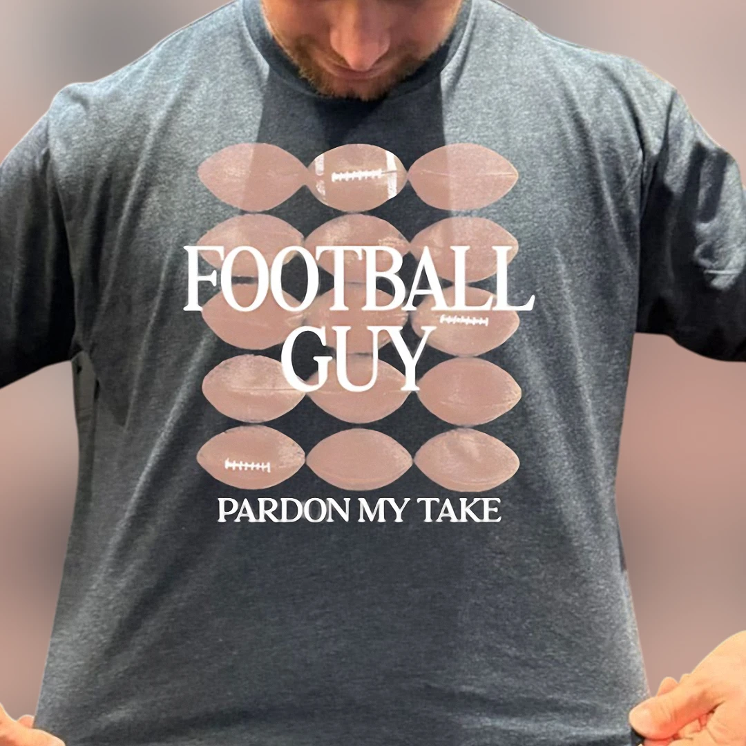 Football Guy Pardon My Take Tee, Funny Sports Podcast Graphic T-Shirt for Tailgate and Fantasy Football Fans