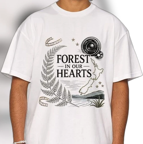 Forest in Our Hearts New Zealand Fern Nature Lover Tee, Vintage Outdoor Landscape Photography Graphic Shirt