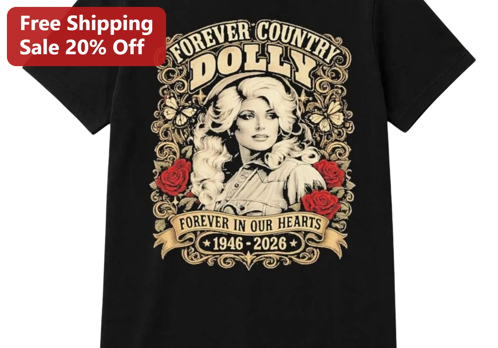 Forever Country Dolly Parton Memorial Tee, Forever in Our Hearts 1946-2026 Vintage Tribute Gift for Country Music Fans