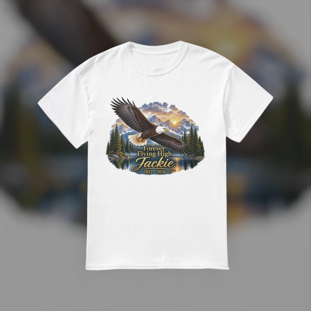 Forever Flying High Bald Eagle Memorial Tee Custom Name Remembrance Shirt