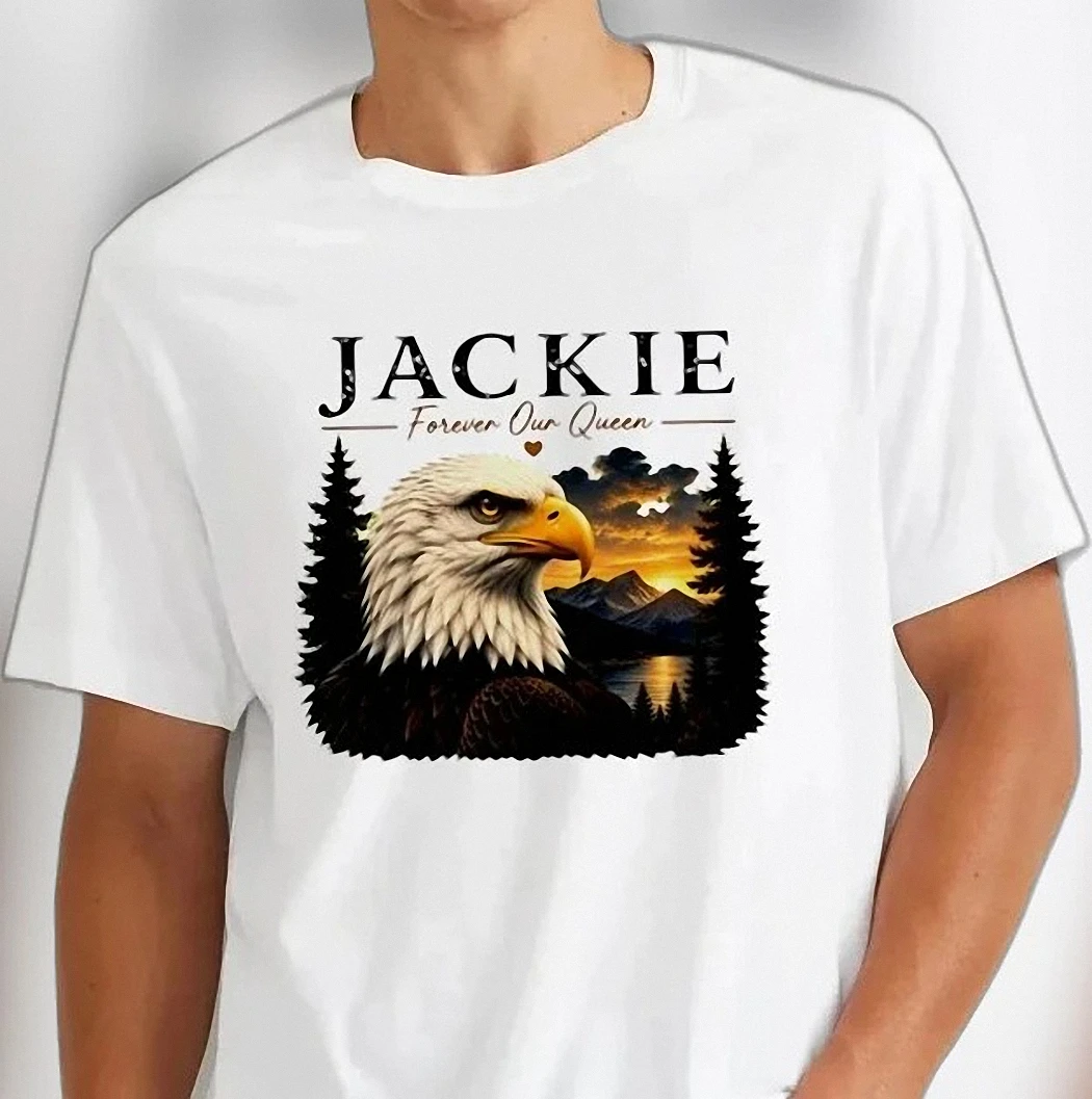 Forever Our Queen Bald Eagle Graphic Tee, Custom Name Nature Memorial Wildlife T-Shirt Gift