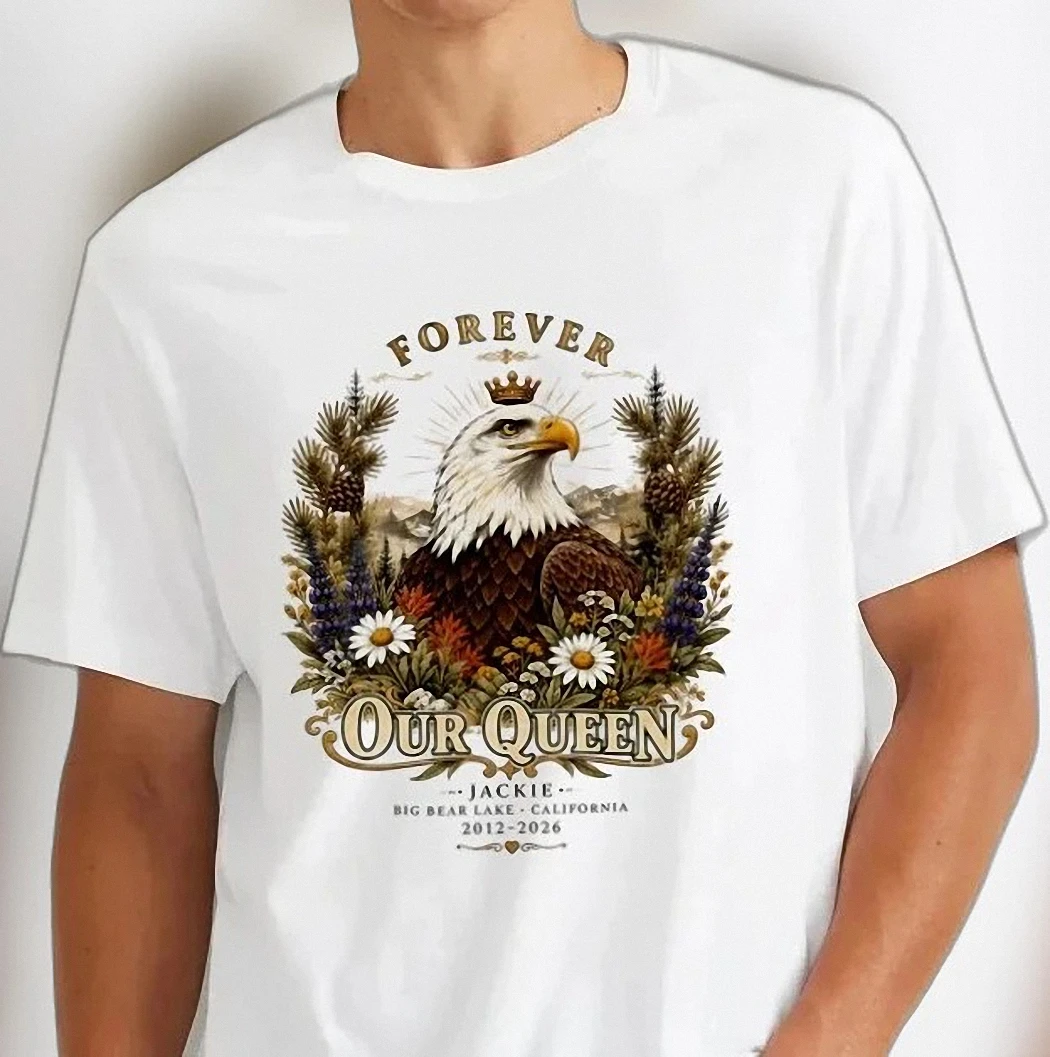 Forever Our Queen Bald Eagle Tee, Vintage Wildlife Memorial Graphic Shirt, Nature Lover Tribute Gift
