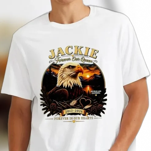 Forever Our Queen Memorial Tee Forever In Our Hearts Bald Eagle Tribute Shirt Custom Name In Loving Memory T-Shirt