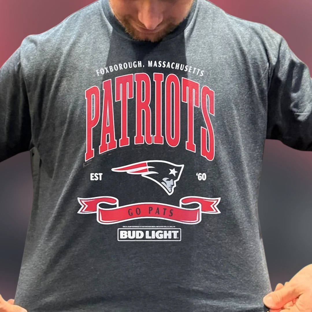 Foxborough Massachusetts Patriots Tee, Est 60 Go Pats Tailgate Football Shirt