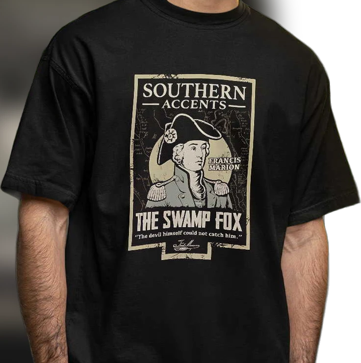 Francis Marion Swamp Fox Revolutionary War Tee, Vintage American History Graphic Tee for History Buffs