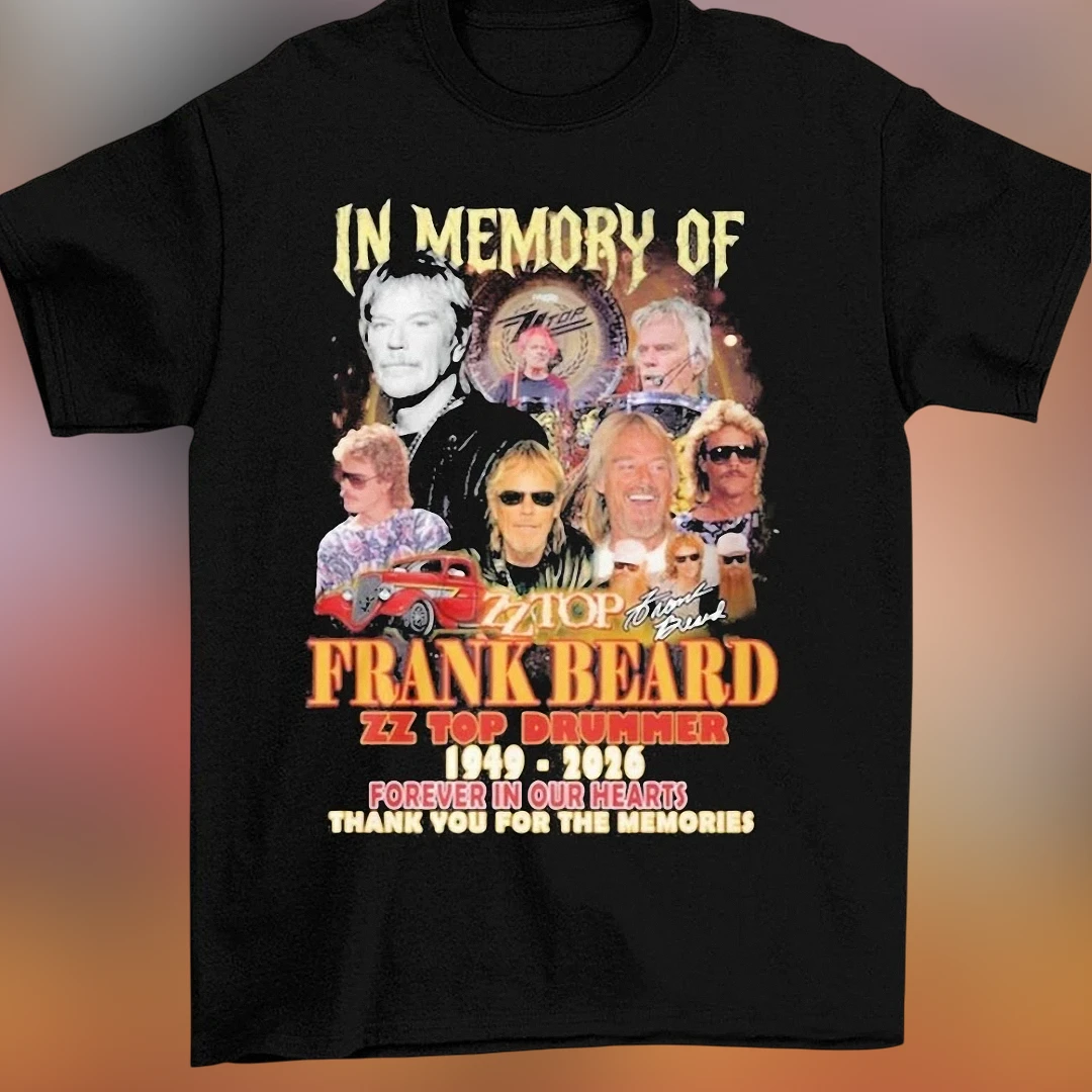 Frank Beard ZZ Top Drummer In Memory Of 1949 2026 Vintage Tribute Tee