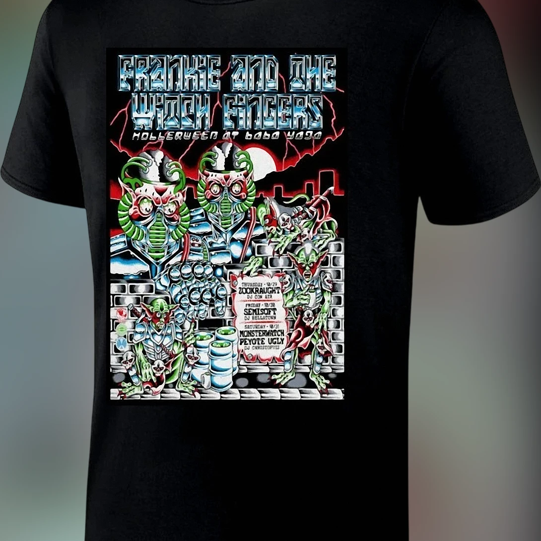Frankie and the Witch Fingers Hollerween at Baba Yaga Tee, Retro Psych Rock Band Graphic T-Shirt