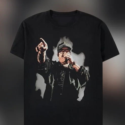 Fred Durst Portrait Tee, Nu-Metal Band Concert Graphic T-Shirt for Music Fans