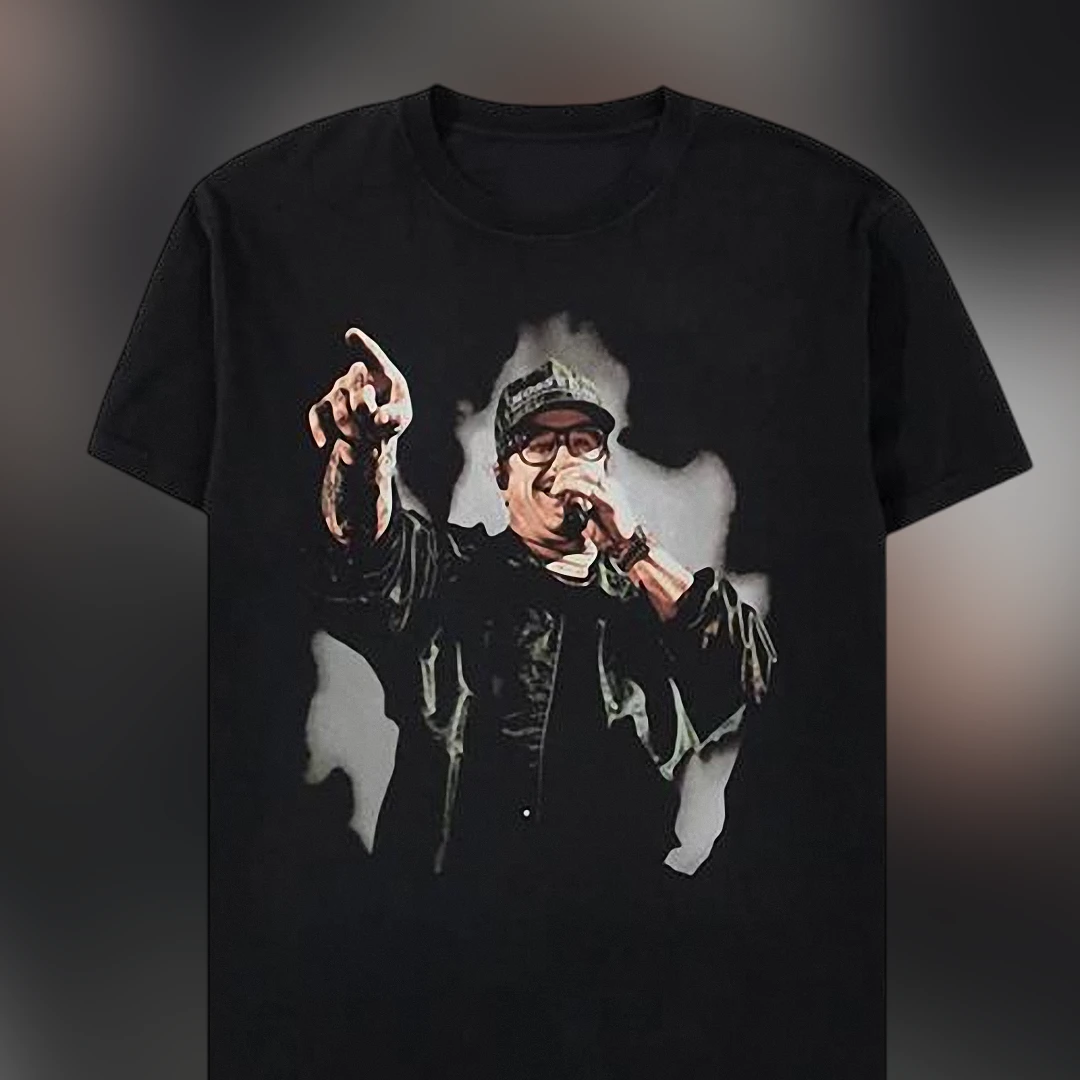 Fred Durst Portrait Tee, Nu-Metal Band Concert Graphic T-Shirt for Music Fans