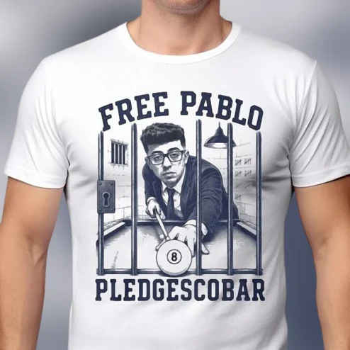 Free Pablo Pledgescobar Tee Funny Frat College Meme Graphic T-Shirt