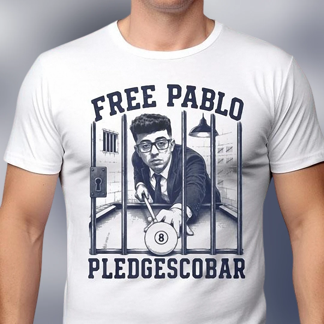 Free Pablo Pledgescobar Tee Funny Frat College Meme Graphic T-Shirt