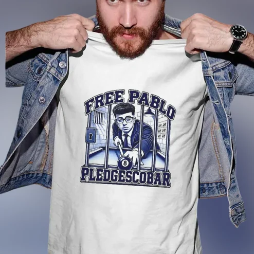 Free Pablo Pledgescobar Tee, Pablo Escobar Parody Retro 90s Streetwear Graphic Shirt