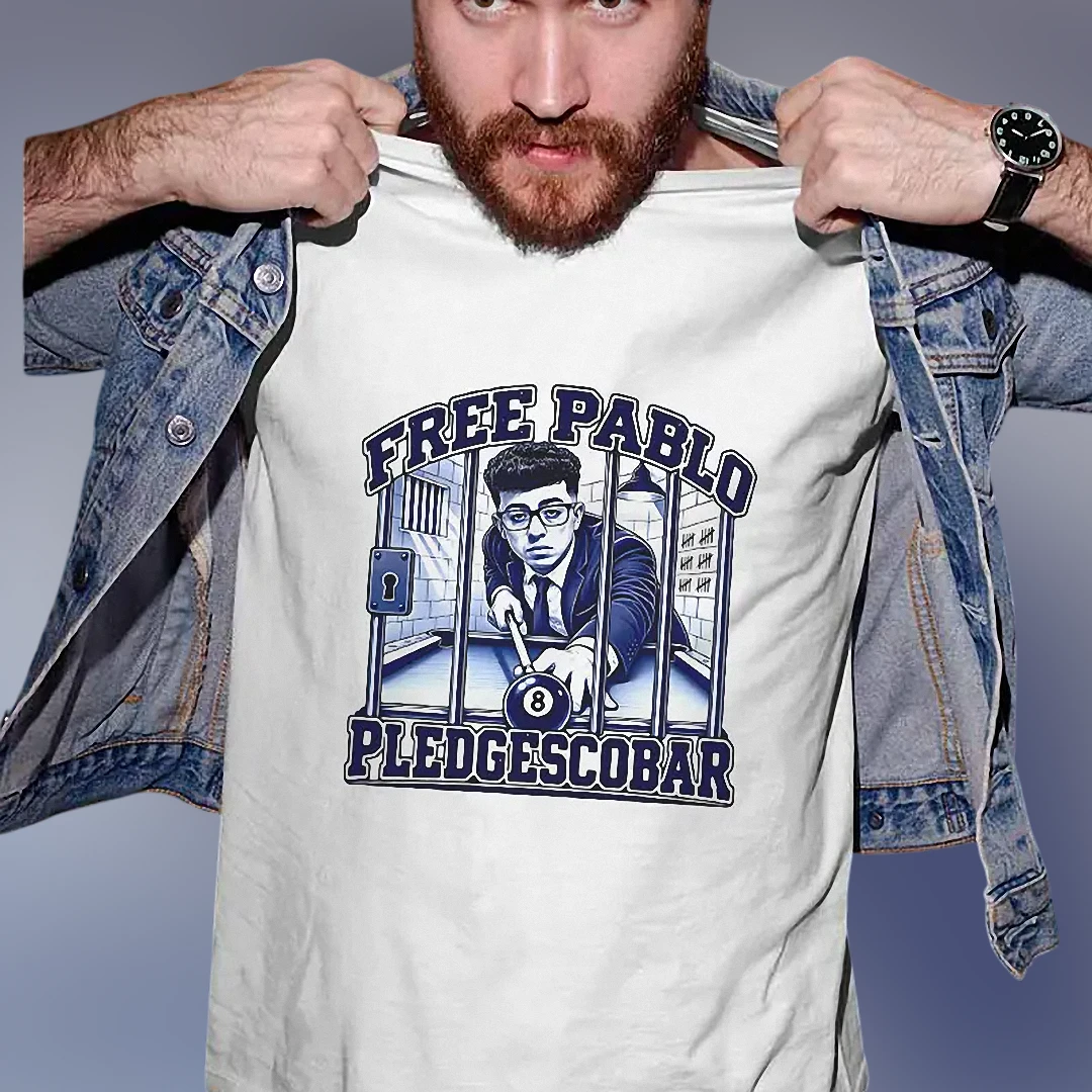 Free Pablo Pledgescobar Tee, Pablo Escobar Parody Retro 90s Streetwear Graphic Shirt