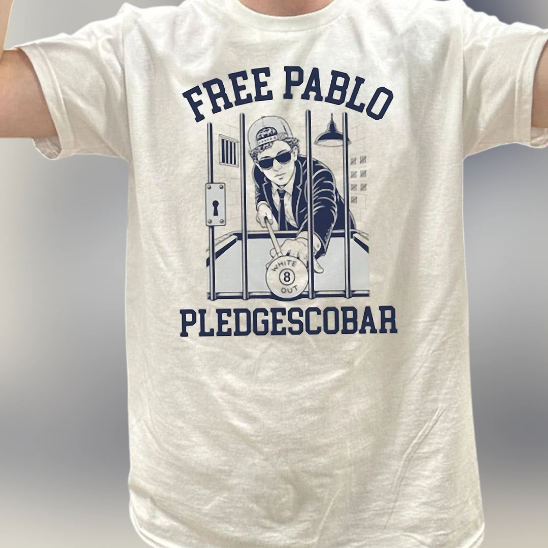 Free Pablo Pledgescobar White Out Tee Vintage Streetwear Graphic T-Shirt