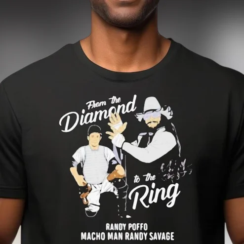 From the Diamond to the Ring Randy Savage Tee, Retro Randy Poffo Wrestling Graphic T-Shirt Gift for Fans