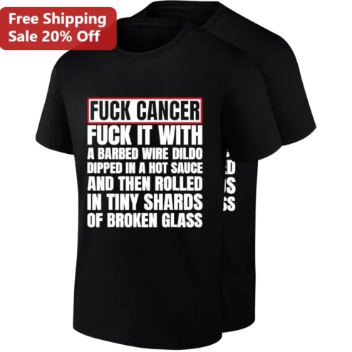 Fuck Cancer Barbed Wire Dark Humor Tee, Edgy Cancer Awareness Statement Shirt Gift for Survivors and Supporters