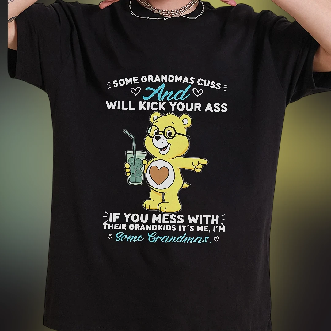 Funny Grandma Shirt Sarcastic Bear Protective Grandma Tee Gift