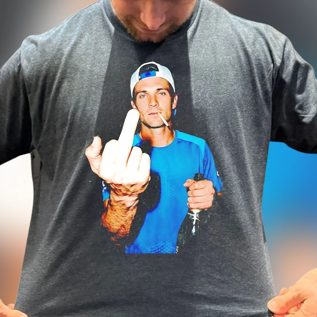 Funny Middle Finger Graphic Tee, Edgy Rebellious Sarcastic Streetwear Photo T-Shirt for Men and Women