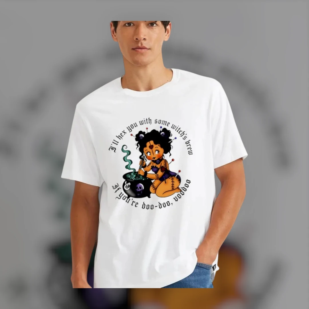 Funny Witch Halloween Tee Spooky Voodoo Doll Witchs Brew Dark Humor Shirt