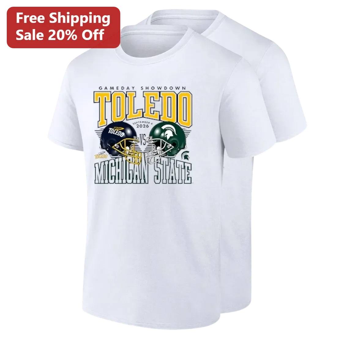 Gameday Showdown Toledo Vs Michigan State September 4 2026 Tee College Football Rivalry Shirt Gift for Fans