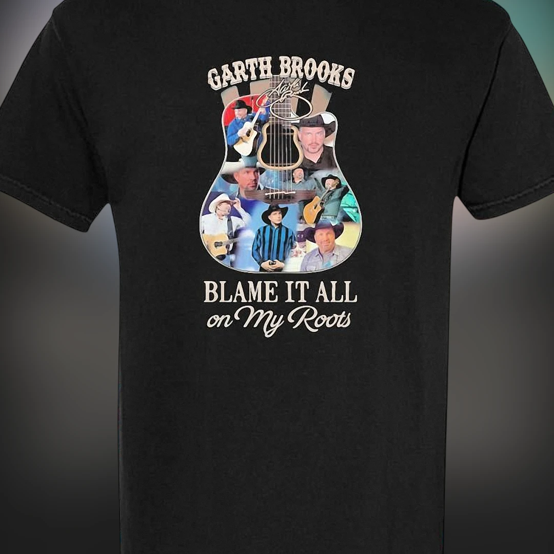 Garth Brooks Blame It All On My Roots Tee, Country Music Tour Concert Graphic Shirt for Fans