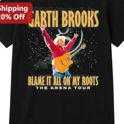 Garth Brooks Blame It All On My Roots The Arena Tour Tee, Vintage Country Concert Graphic Tee Gift for Fans