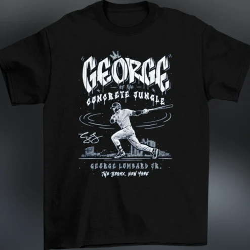George of the Concrete Jungle George Lombard Jr Bronx Baseball Tee