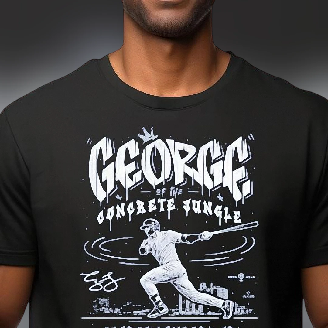 George Springer of The Concrete Jungle Baseball Tee, Urban Streetwear Fan Graphic T-Shirt
