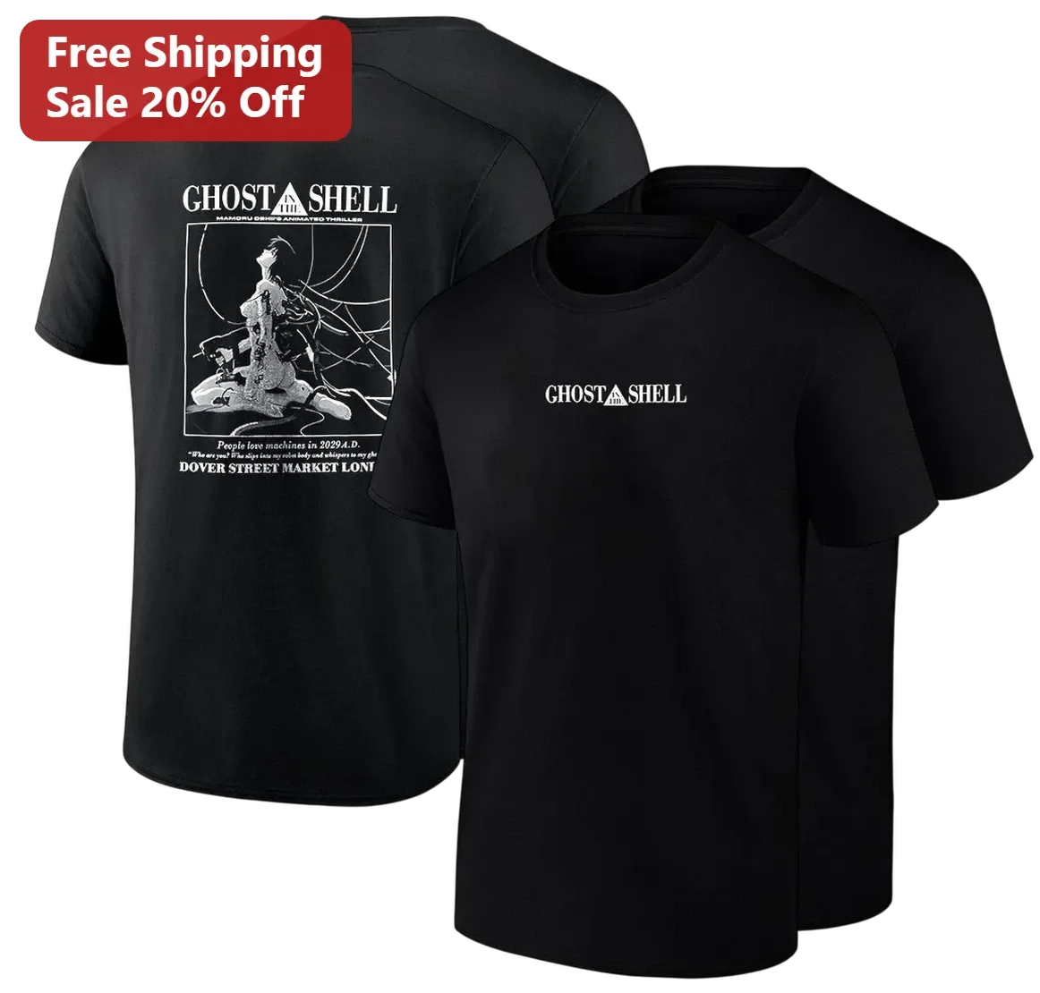 Ghost in the Shell Motoko Kusanagi Tee, Mamoru Oshii Animated Thriller Cyberpunk Anime Shirt, People Love Machines in 2029 Gift for Anime Fans