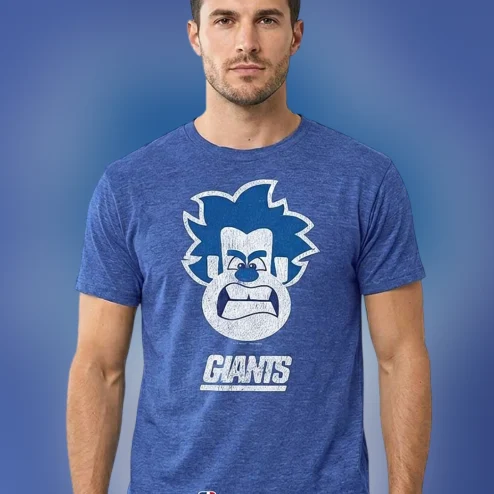 Giants Vintage Mascot Heather Graphic Tee, Retro Sports Fan T-Shirt for Men and Women