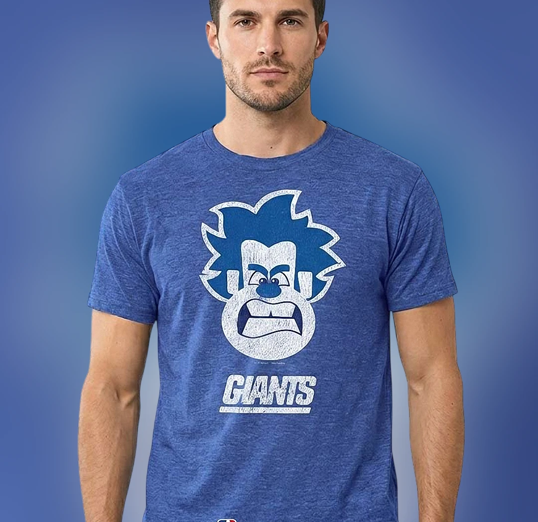 Giants Vintage Mascot Heather Graphic Tee, Retro Sports Fan T-Shirt for Men and Women