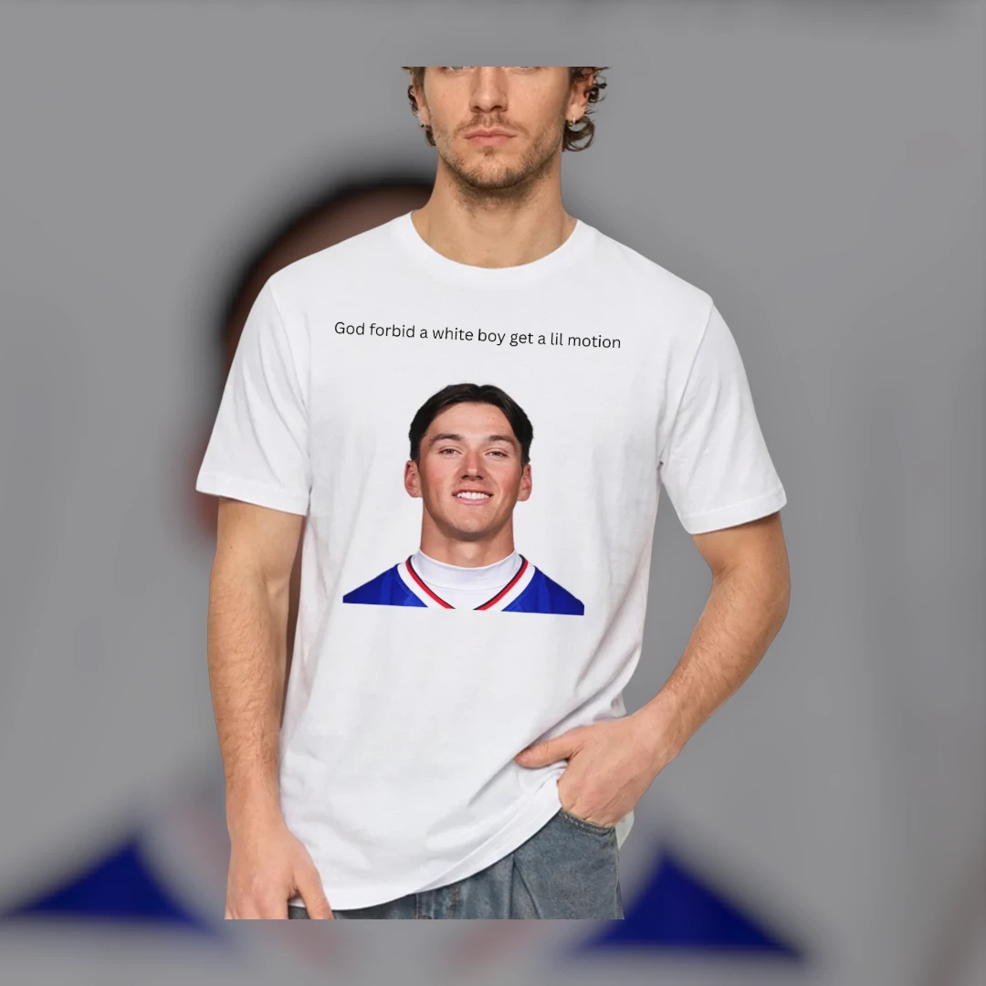 God Forbid A White Boy Get A Lil Motion Cole Bishop Meme Tee Funny Viral Football Fan Gift