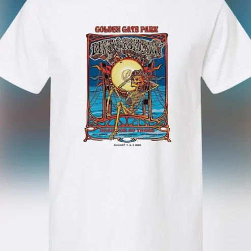 Golden Gate Park Dead and Company Concert Tee, Vintage Psychedelic Skeleton Music Festival Graphic T-Shirt