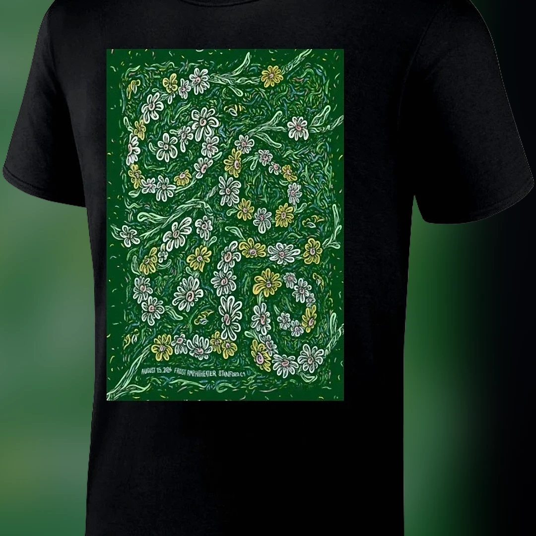 Goose August 15 2026 Frost Amphitheater Stanford CA Concert Tee, Floral Tour Event Souvenir Shirt