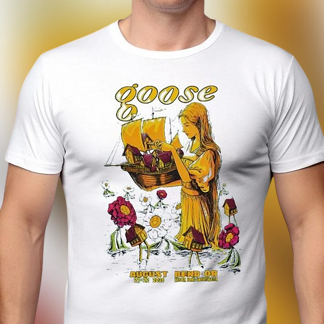 Goose Band Bend OR August 2026 Tour Tee Vintage Psychedelic Folk Art Concert Shirt for Music Lovers