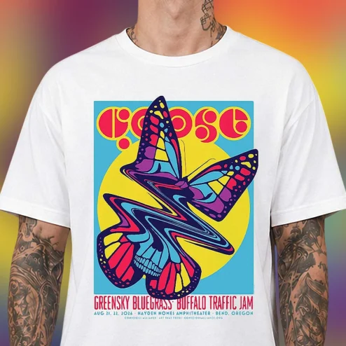 Goose Bend Oregon 2026 Concert Tee Hayden Homes Amphitheater Greensky Bluegrass Buffalo Traffic Jam Poster Graphic Shirt