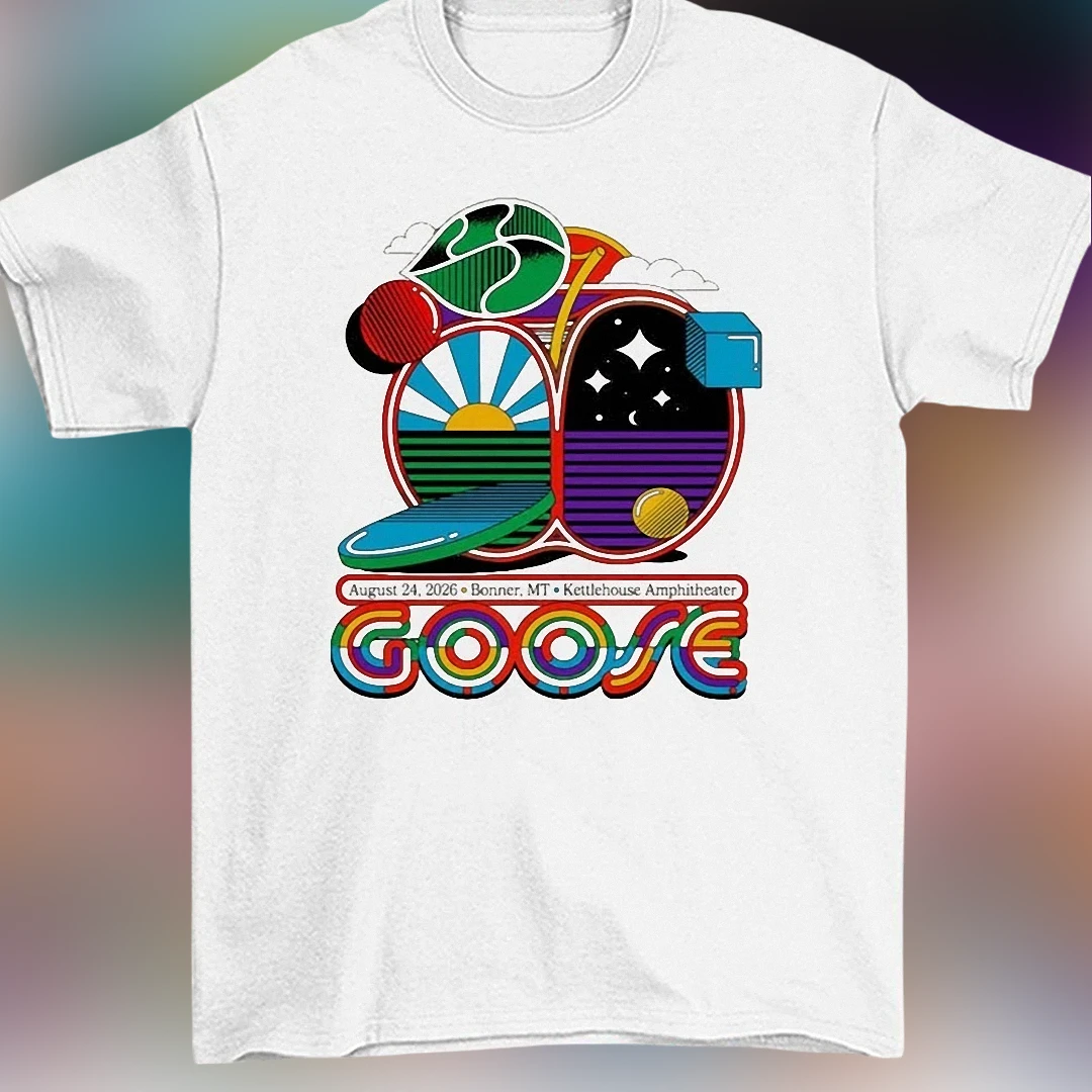 Goose Bonner MT Kettlehouse Amphitheater August 24 2026 Concert Tee, Psychedelic Jam Band Tour Shirt