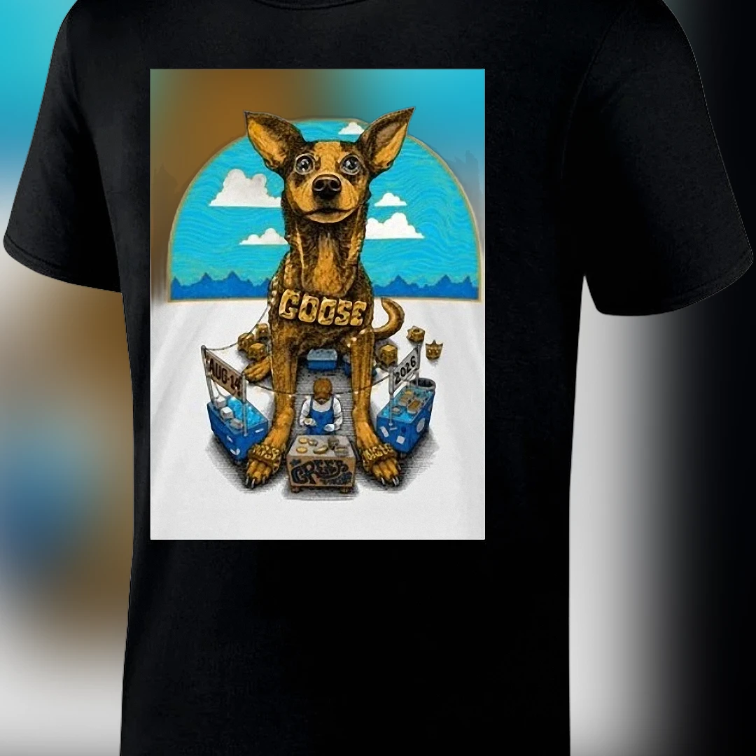Goose Chihuahua Graphic Tee Funny Surreal Dog Market Art T-Shirt, Whimsical Animal Lover Novelty Gift