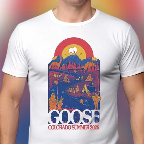Goose Colorado Summer 2026 Tee Retro Band Tour Camping Graphic Shirt