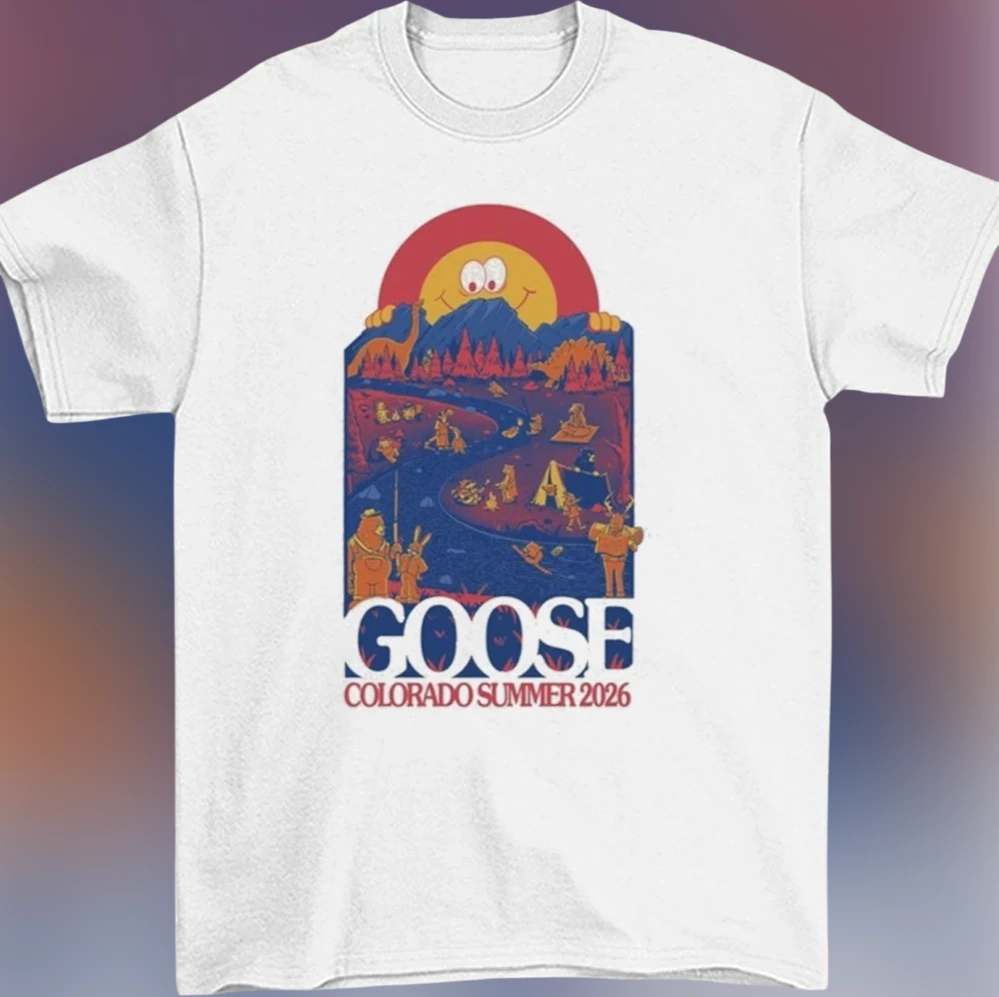 Goose Colorado Summer 2026 Tee, Retro Mountain Concert Graphic T-Shirt for Music Fans