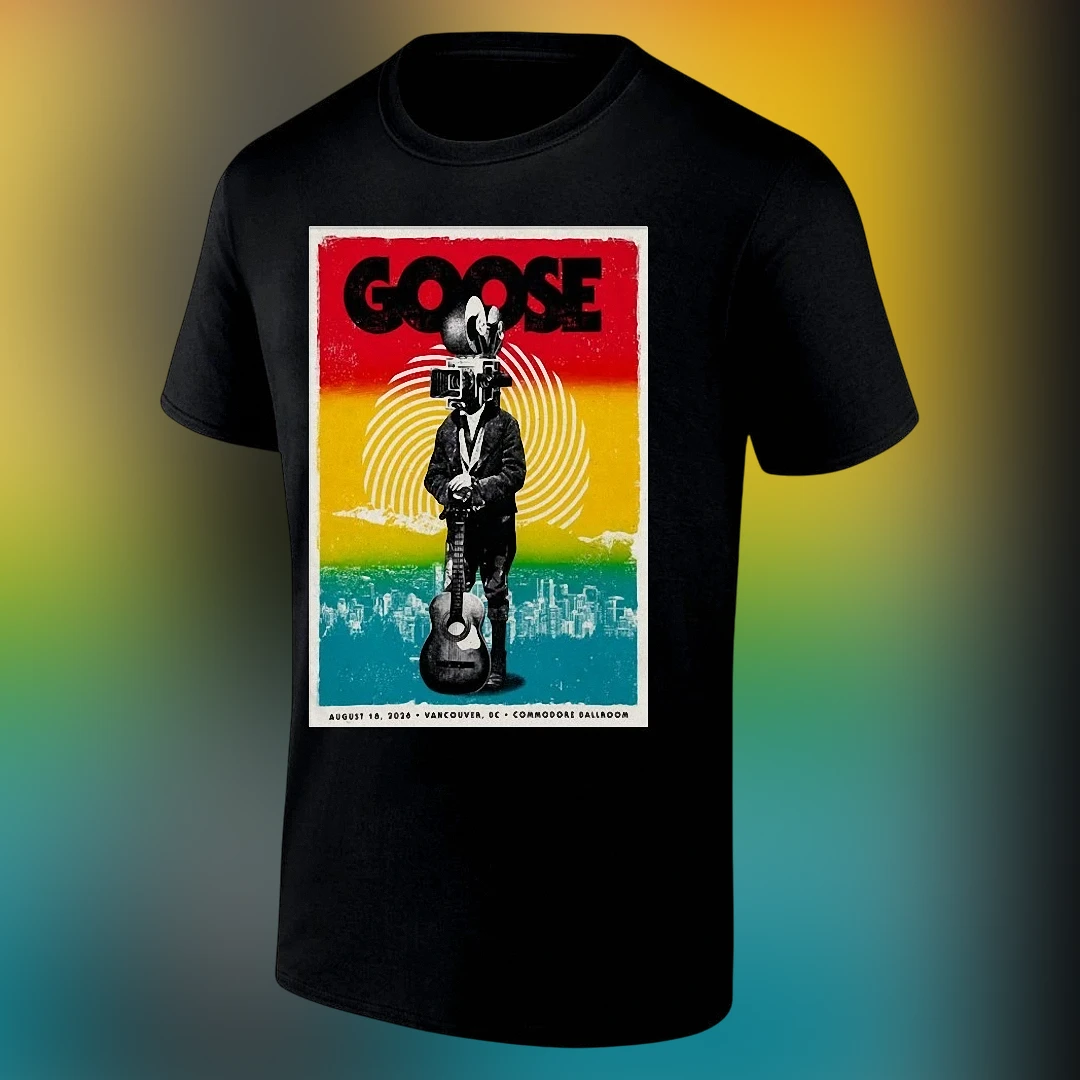 Goose Concert Tee August 18 2026 Vancouver BC Commodore Ballroom Tour Poster Shirt Music Fan Souvenir