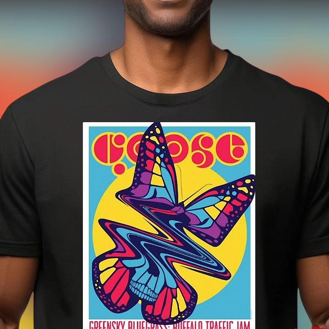 Goose Greensky Bluegrass Buffalo Traffic Jam Concert Poster Tee, Psychedelic Jam Band Tour Shirt