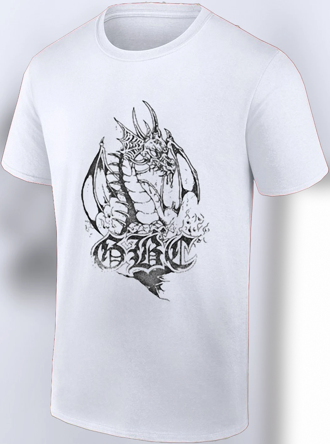 Gothic Dragon Fantasy Graphic Tee Vintage Dark Medieval Streetwear Shirt, Alt Grunge Dragon Lover Gift