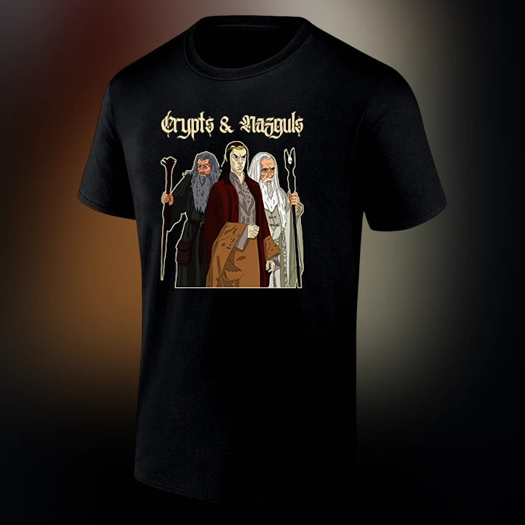 Gothic Fantasy Tee Crypts and Nazguls Dark Fantasy Graphic Tee Medieval Wizard Parody Shirt