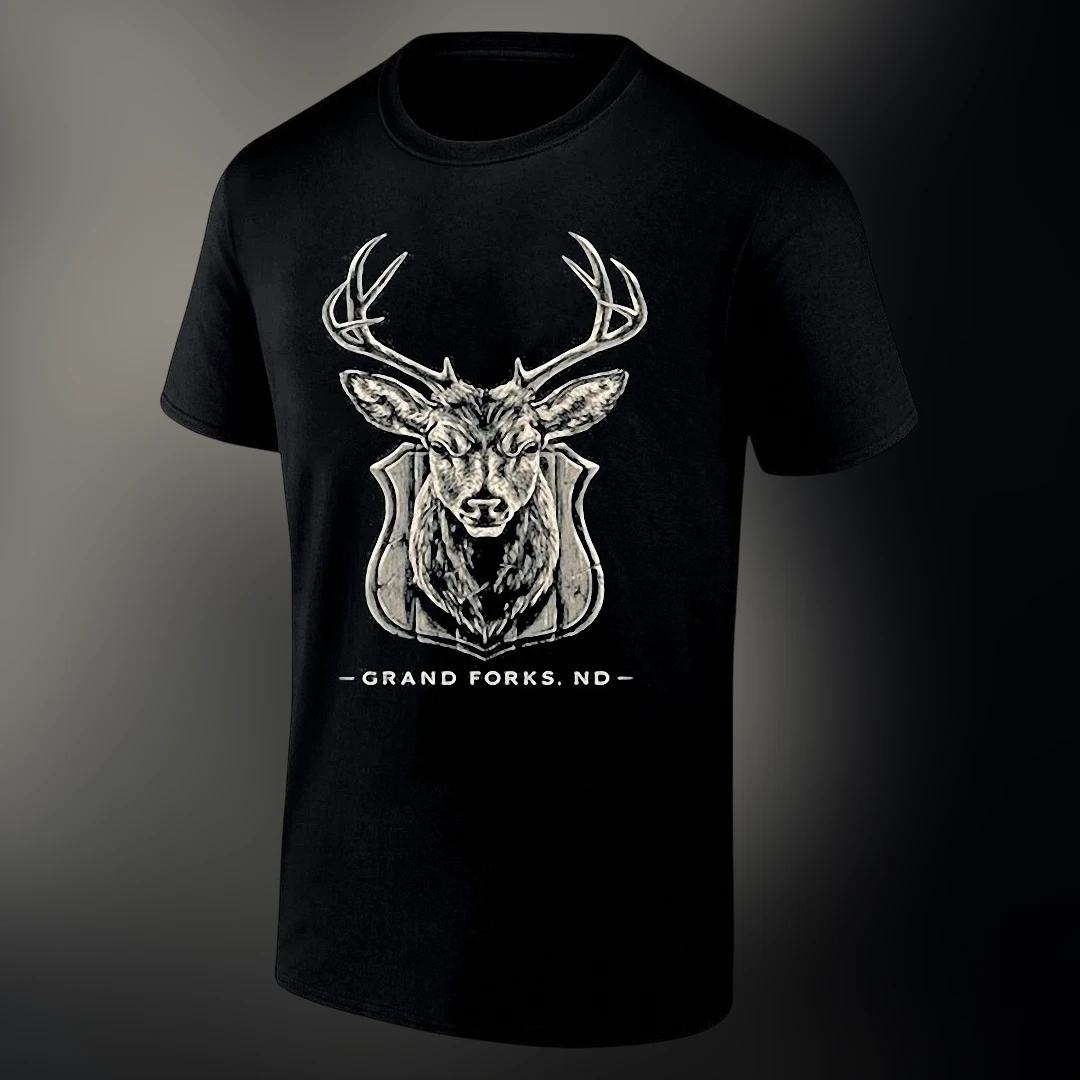 Grand Forks ND Tee Rustic Deer Buck Hunting Souvenir North Dakota Graphic Shirt