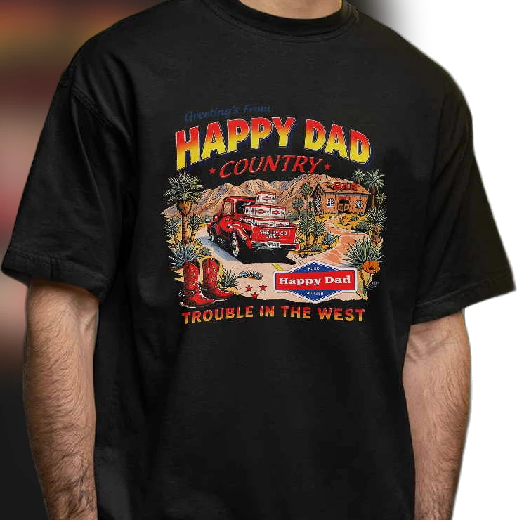 Greetings From Country Trouble in the West Tee, Vintage Western Desert Graphic T-Shirt