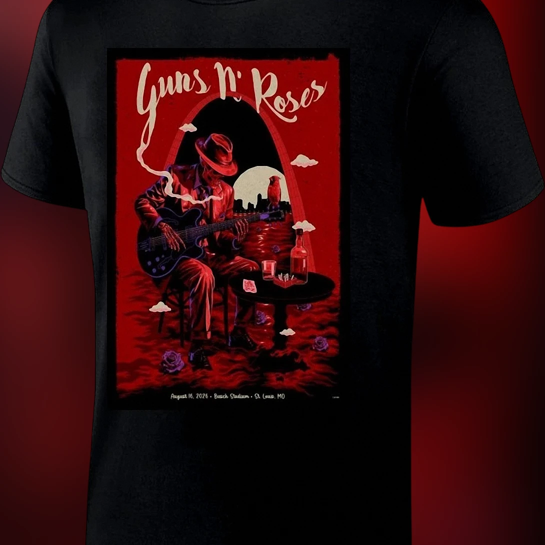 Guns N Roses August 16 2026 Busch Stadium St Louis Tee Rock Concert Tour Souvenir Shirt