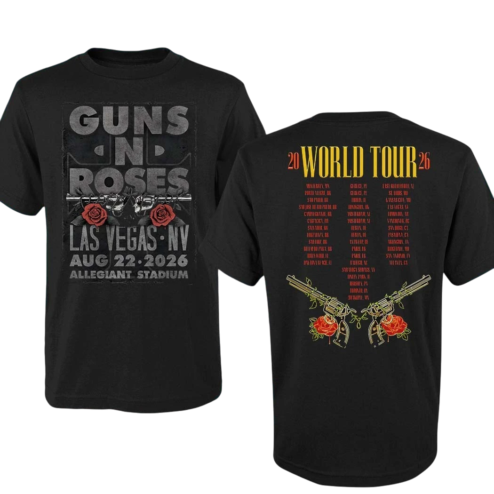 Guns N' Roses Las Vegas NV Aug 22 2026 Allegiant Stadium Tee, 2026 World Tour Concert Shirt
