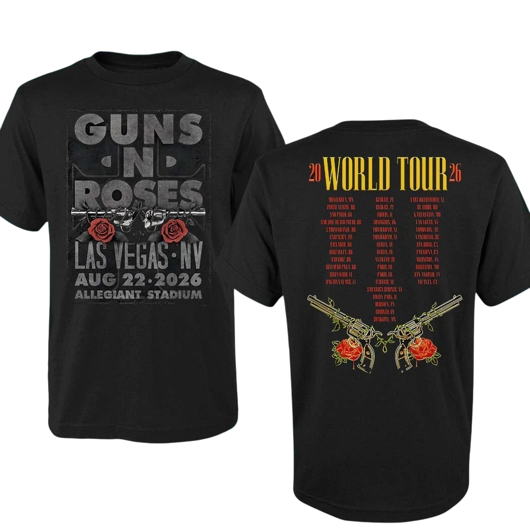 Guns N' Roses Las Vegas NV Aug 22 2026 Allegiant Stadium Tee, 2026 World Tour Concert Shirt